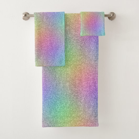Regenbooglittereffect Bad Handdoek (Insitu)