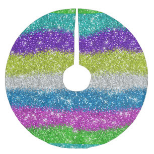 Regenbooglitters stripes kerstboom rok