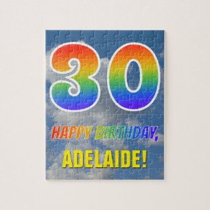 Regenbooglook "30" & "HAPPY BIRTHDAY", Bewolkte he Legpuzzel