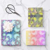 Regenboogmaan met gloeiende sterren