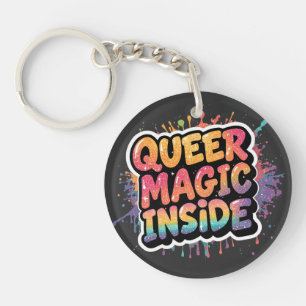 Regenboogmagie van Binnen LGBTQ Pride Citaatontwer Sleutelhanger