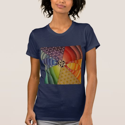 regenboogmandala t-shirt (Voorkant)