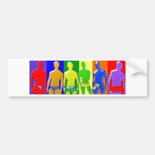 RegenboogMannen Bumpersticker (Voorkant)
