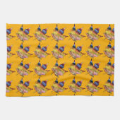 Regenboogmantel lekt op Herfst Sinaasappel Theedoek (Horizontaal)