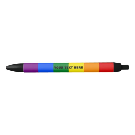 Regenboogmarkerpen met aangepaste tekst zwarte inkt pen (Voorkant)