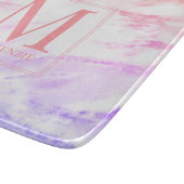 Regenboogmarmer metallisch monogram snijplank (Hoek)