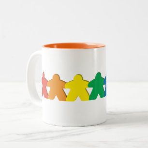 Regenboogmeeple Tweekleurige Koffiemok