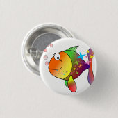Regenboogmeerkleurige pacifische oceaantonijn ronde button 3,2 cm (Voorkant /achterkant)