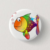 Regenboogmeerkleurige pacifische oceaantonijn ronde button 3,2 cm (Voorkant)