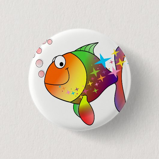 Regenboogmeerkleurige pacifische oceaantonijn ronde button 3,2 cm (Voorkant)