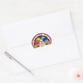 regenboogmeisjes ronde sticker (Envelop)