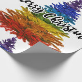 regenboogmerrie - kerstboom cadeaupapier (Hoek)