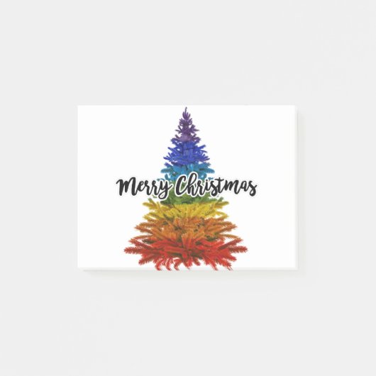 regenboogmerrie - kerstboom post-it® notes (Voorkant)