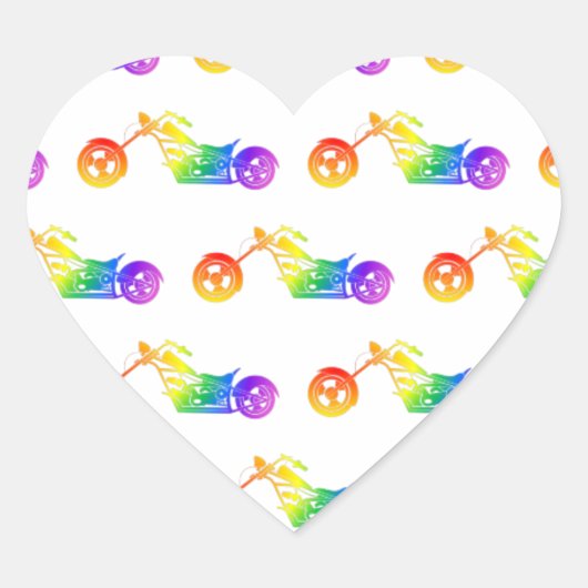 Regenboogmortocyclus Hart Sticker (Voorkant)