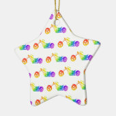 Regenboogmortocyclus Keramisch Ornament (Links)
