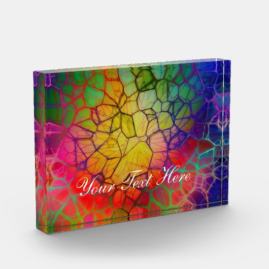 Regenboogmozaïek — Glas in lood Kijk Fotoblokken (Links)