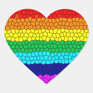 Regenboogmozaïek Hart Sticker