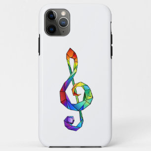 Regenboogmuzikale sleutelschroefdraad iPhone 11 pro max hoesje