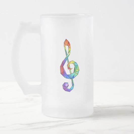 Regenboogmuzikale sleutelschroefdraad matglas bierpul (Links)