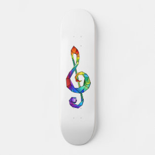 Regenboogmuzikale sleutelschroefdraad skateboard