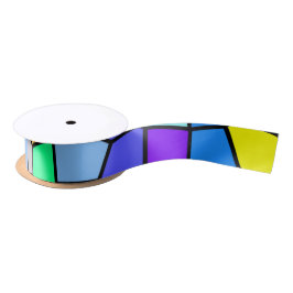 Regenboogneonkleurig lintblauw groen paars geel lint