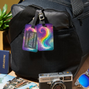Regenboognevel Stroom Sparkly Kosmische Ruimte LGB Bagagelabel