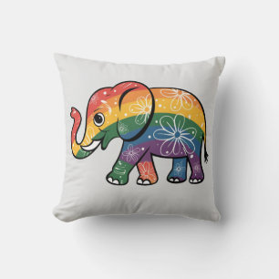 Regenboogolifant Kussen