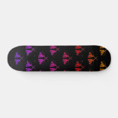 Regenboogontrokken schedels skateboard (Horizontaal)