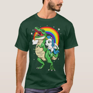 Regenboogontsteking Riding T rex Tyrannosaurus Rex T-shirt