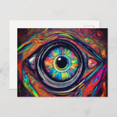 regenboogoog briefkaart (Voorkant / Achterkant)