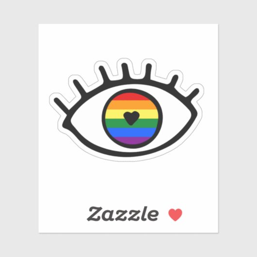 Regenboogoog Sticker (Vel)