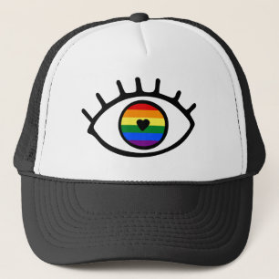 Regenboogoog Trucker Pet