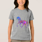 Regenboogpaard in psychedelische kleuren Tri-Blend shirt (Voorkant)