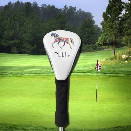 Regenboogpaard - jouw naam golfheadcover
