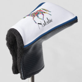 Regenboogpaard - jouw naam golfheadcover