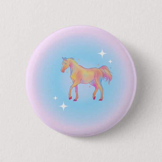 regenboogpaard ronde button 5,7 cm (Voorkant)