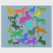 Regenboogpaarden - inpakpapier (Vlak)