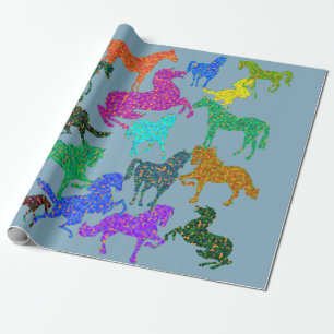 Regenboogpaarden - inpakpapier