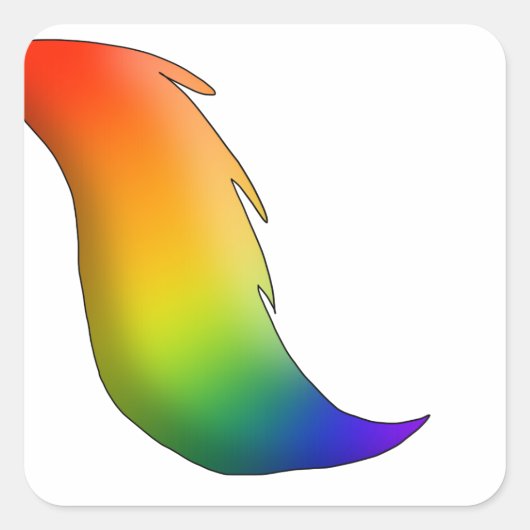 Regenboogpaarden/Unicorn Tail Vierkante Sticker (Voorkant)