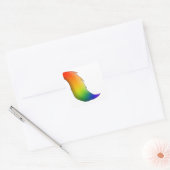 Regenboogpaarden/Unicorn Tail Vierkante Sticker (Envelop)