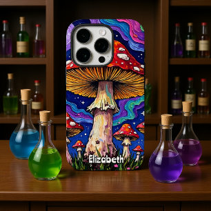 regenboogpaddenstoelenweide iPhone 16 pro hoesje