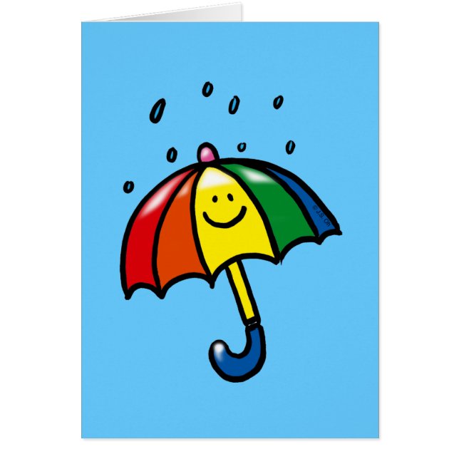 Regenboogparaplu's en regendruppels (Voorkant)