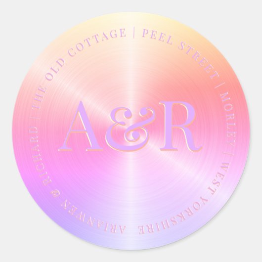 Regenboogparelmolen, sticker met monogram (Voorkant)