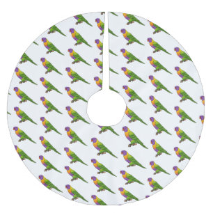 Regenboogparkiet vogel cartoon illustratie kerstboom rok