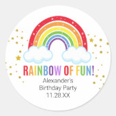 Regenboogpartij Ronde Sticker (Voorkant)