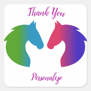 regenboogpasta, aangepast gemaakt vierkante sticker