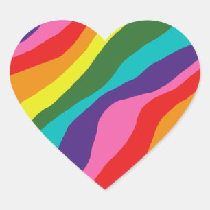 Regenboogpatronen Hart Sticker