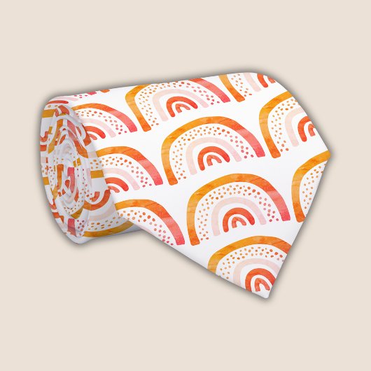Regenboogpatroon Oranje Stropdas