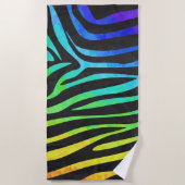 Regenboogpatroon, Zebra geschilderd Strandlaken (Voorkant)
