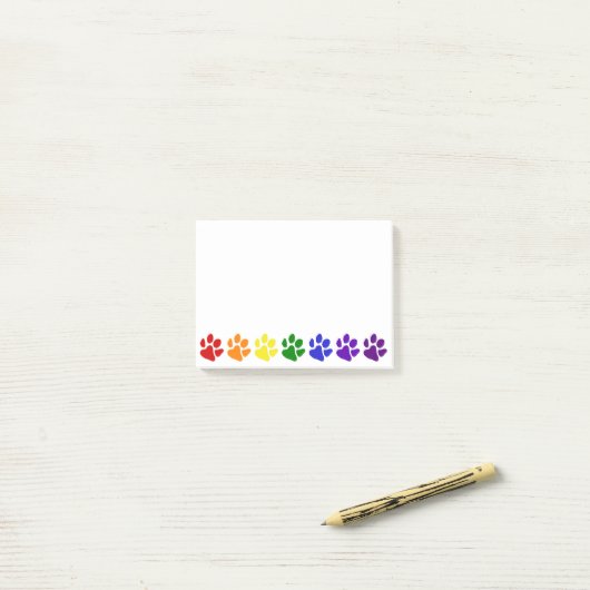Regenboogpaws Post-it® Notes (Op bureau)
